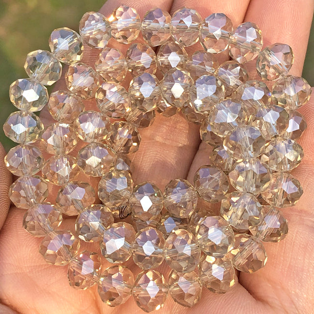 White AB Clear Rondelle Austria Crystal Beads Faceted Glass Beads Loose Spacer Beads For DIY Bracelet Jewelry Making Accessories