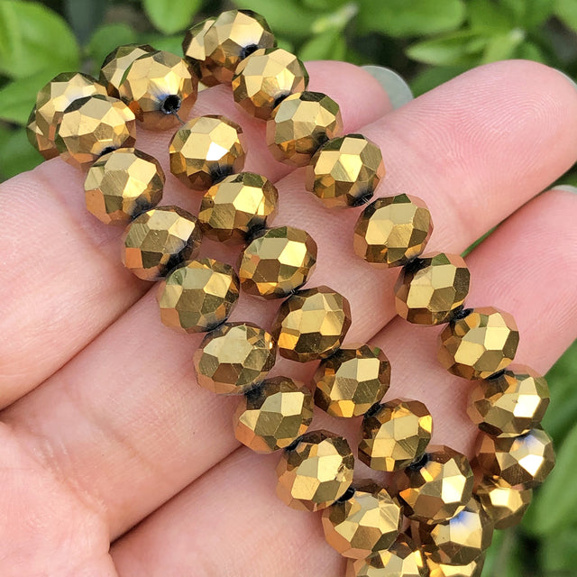 White AB Clear Rondelle Austria Crystal Beads Faceted Glass Beads Loose Spacer Beads For DIY Bracelet Jewelry Making Accessories