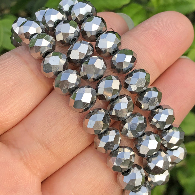 White AB Clear Rondelle Austria Crystal Beads Faceted Glass Beads Loose Spacer Beads For DIY Bracelet Jewelry Making Accessories