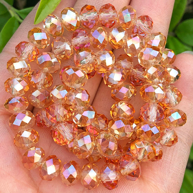 White AB Clear Rondelle Austria Crystal Beads Faceted Glass Beads Loose Spacer Beads For DIY Bracelet Jewelry Making Accessories