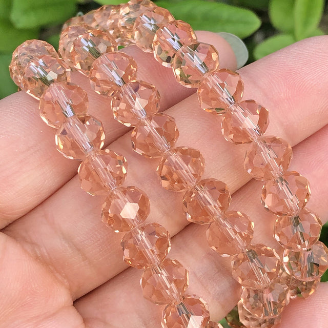 White AB Clear Rondelle Austria Crystal Beads Faceted Glass Beads Loose Spacer Beads For DIY Bracelet Jewelry Making Accessories