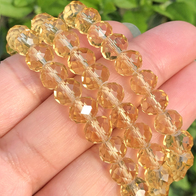 White AB Clear Rondelle Austria Crystal Beads Faceted Glass Beads Loose Spacer Beads For DIY Bracelet Jewelry Making Accessories