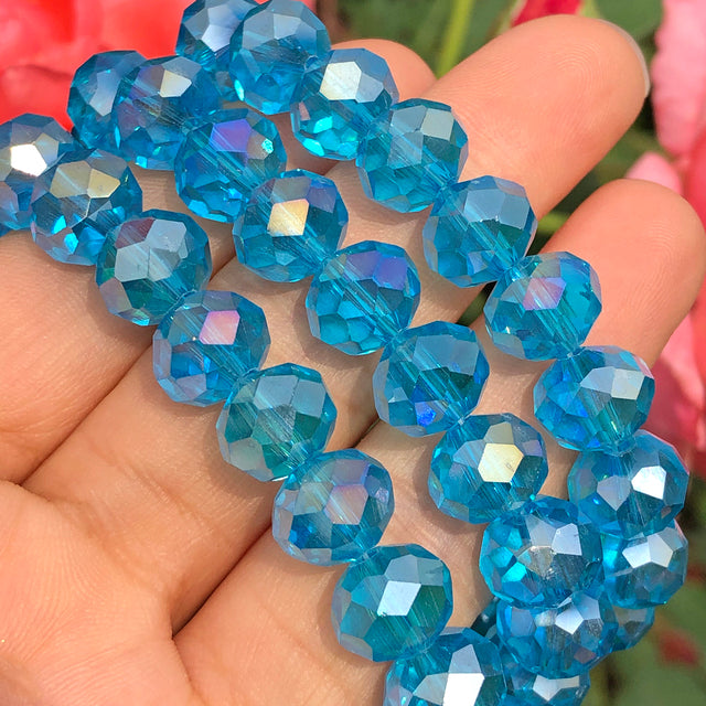 White AB Clear Rondelle Austria Crystal Beads Faceted Glass Beads Loose Spacer Beads For DIY Bracelet Jewelry Making Accessories