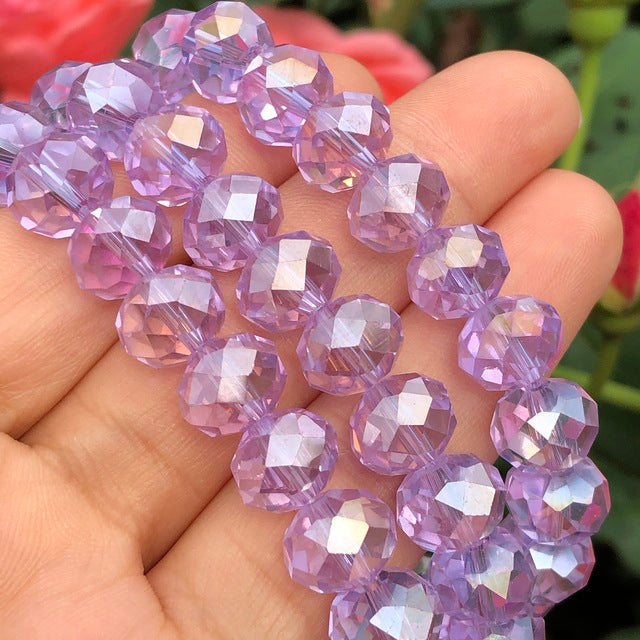 White AB Clear Rondelle Austria Crystal Beads Faceted Glass Beads Loose Spacer Beads For DIY Bracelet Jewelry Making Accessories