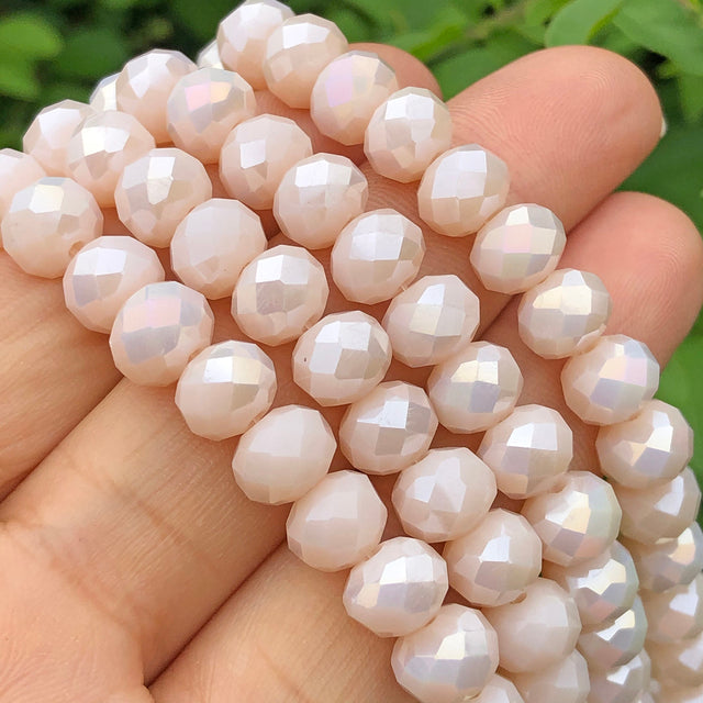 White AB Clear Rondelle Austria Crystal Beads Faceted Glass Beads Loose Spacer Beads For DIY Bracelet Jewelry Making Accessories