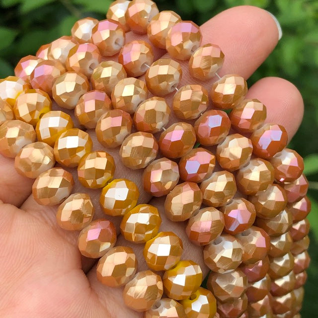 White AB Clear Rondelle Austria Crystal Beads Faceted Glass Beads Loose Spacer Beads For DIY Bracelet Jewelry Making Accessories