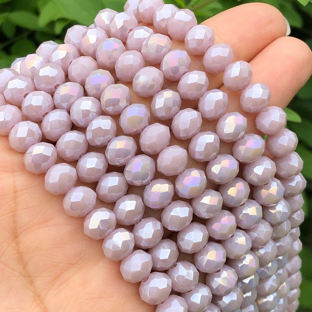 White AB Clear Rondelle Austria Crystal Beads Faceted Glass Beads Loose Spacer Beads For DIY Bracelet Jewelry Making Accessories
