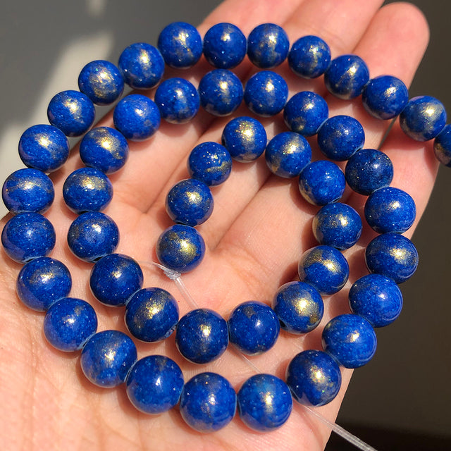 White Howlite Spun Gold Loose Stone Round Beads for Jewelry Making DIY Bracelet 15'' strand 4/6/8/10/12mm
