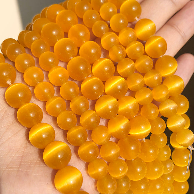 Natural Moon Stone Beads White Cat Eye Round Loose Beads 4/6/8/10/12mm Jewelry Making DIY Bracelet 15" Strand