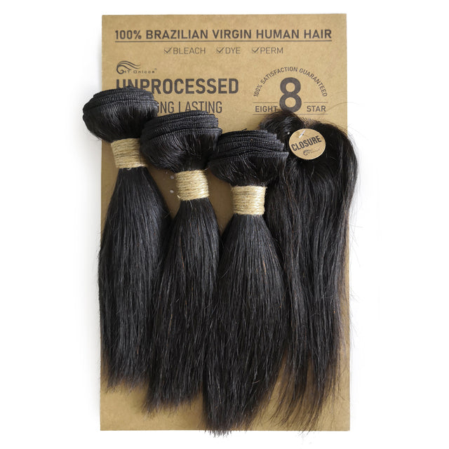 Short Kinky Curly Bundles With Closure 100% Human Hair Brazilian Curly Hair Bundles With Machine Made Closure Natural Color Remy