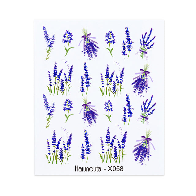 Harunouta Black Lines Flower Leaves Water Decals Stickers Floral Face Marble Pattern Slider For Nails Summer Nail Art Decoration