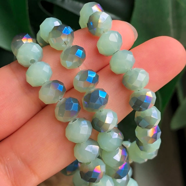 White AB Clear Rondelle Austria Crystal Beads Faceted Glass Beads Loose Spacer Beads For DIY Bracelet Jewelry Making Accessories