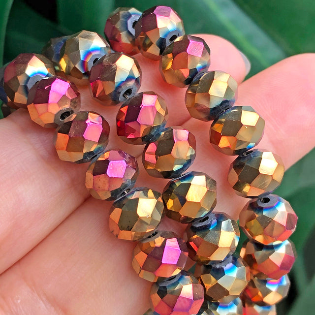 White AB Clear Rondelle Austria Crystal Beads Faceted Glass Beads Loose Spacer Beads For DIY Bracelet Jewelry Making Accessories