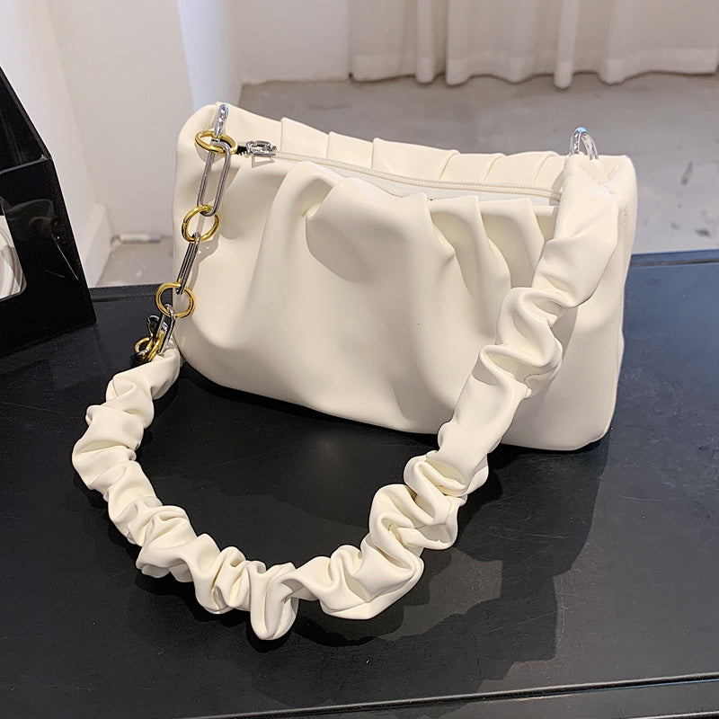 Beibao Fold bag women's summer 2021 new fashion cloud Fold bag armpit bag one shoulder slant cross handbag