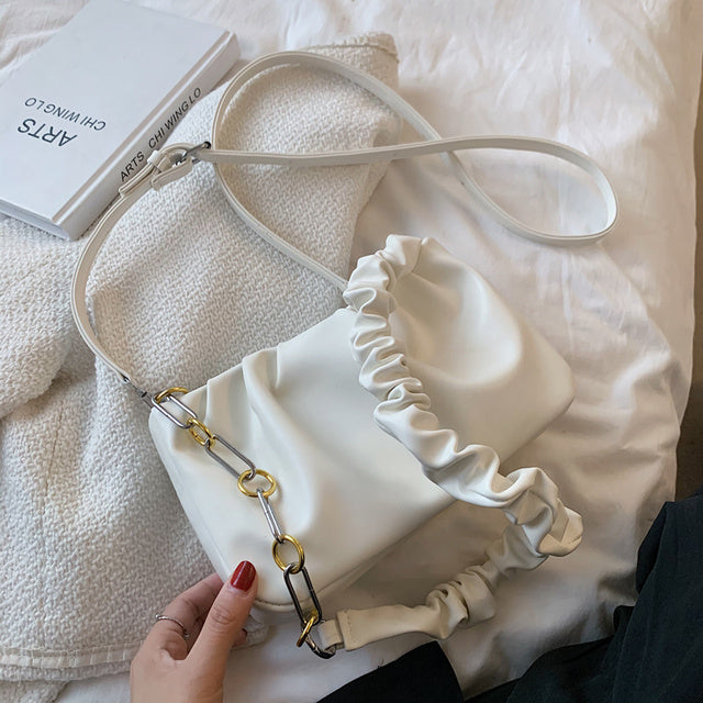 Beibao Fold bag women's summer 2021 new fashion cloud Fold bag armpit bag one shoulder slant cross handbag