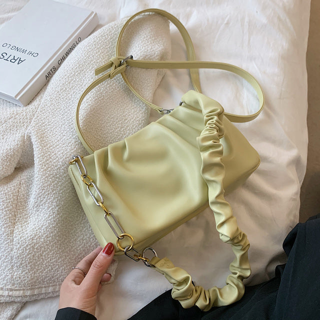 Beibao Fold bag women's summer 2021 new fashion cloud Fold bag armpit bag one shoulder slant cross handbag
