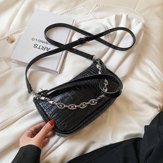 North bag crocodile chain underarm bag French stick bag female 2021 new fashion handbag shoulder bag female