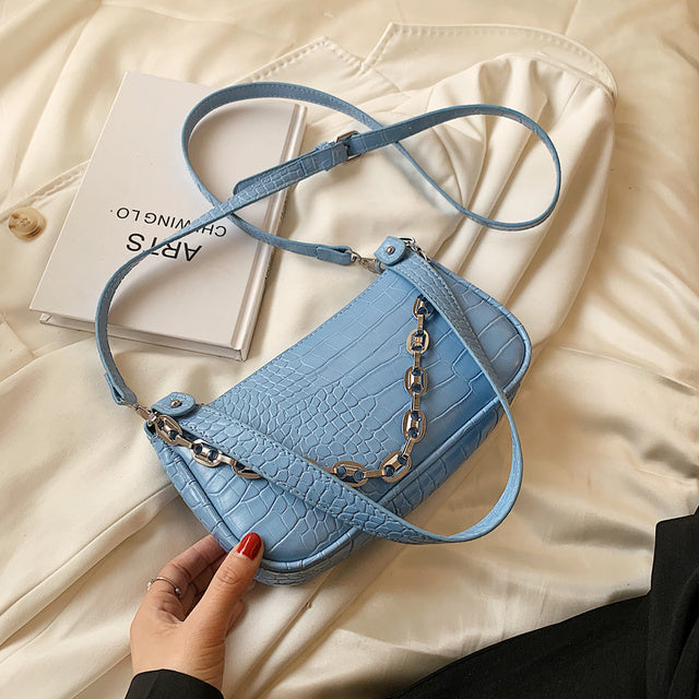 North bag crocodile chain underarm bag French stick bag female 2021 new fashion handbag shoulder bag female