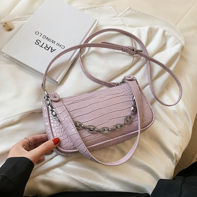 North bag crocodile chain underarm bag French stick bag female 2021 new fashion handbag shoulder bag female