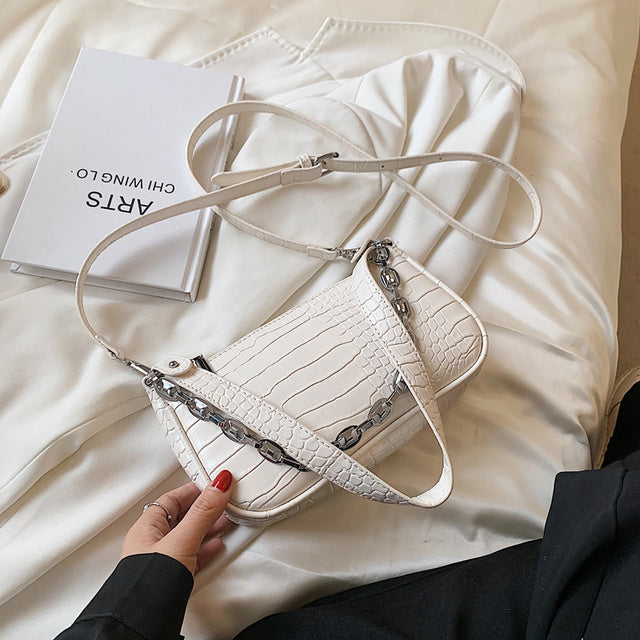 North bag crocodile chain underarm bag French stick bag female 2021 new fashion handbag shoulder bag female