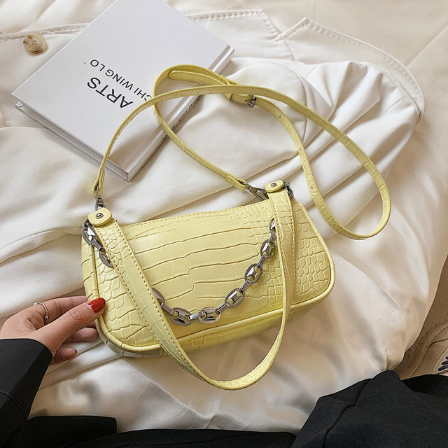 North bag crocodile chain underarm bag French stick bag female 2021 new fashion handbag shoulder bag female