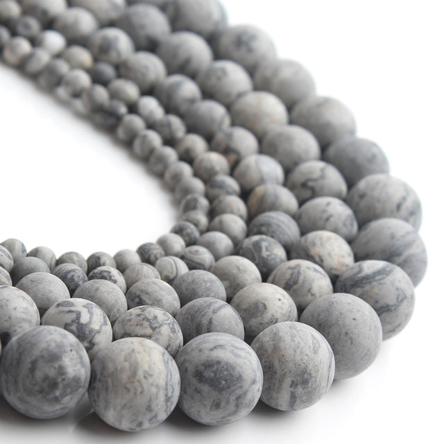 natural dull polish matte picture Jaspers stone beads for jewelry making 15inches natural stone beads 4/6/810mm