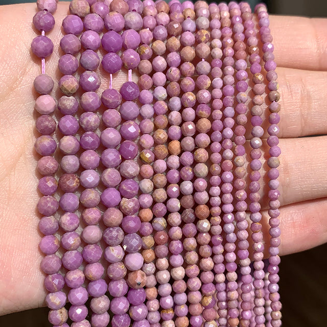 Natural Lapis Lazuli Bead Faceted Blue Stone Round Loose DIY Beads for Jewelry Making Handmade Bracelet 15inch 2/3/4mm