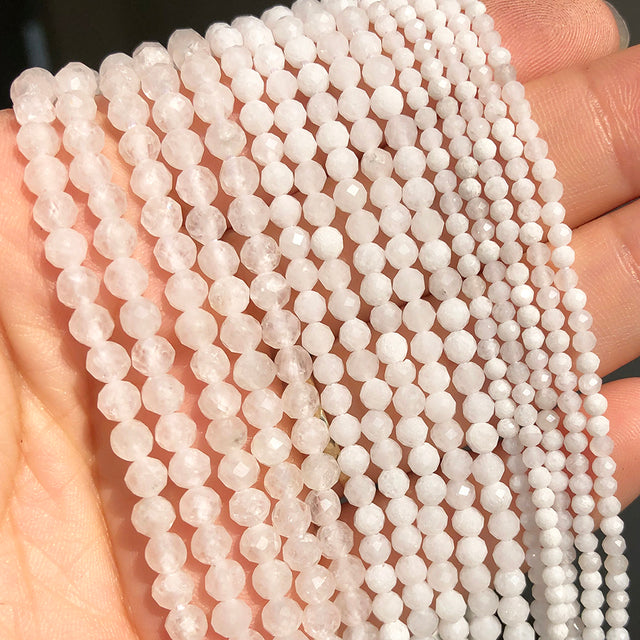 Natural Lapis Lazuli Bead Faceted Blue Stone Round Loose DIY Beads for Jewelry Making Handmade Bracelet 15inch 2/3/4mm