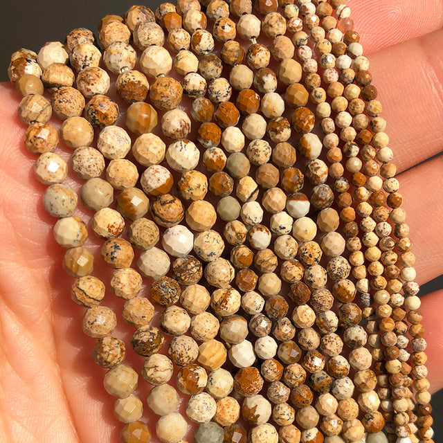 Natural Lapis Lazuli Bead Faceted Blue Stone Round Loose DIY Beads for Jewelry Making Handmade Bracelet 15inch 2/3/4mm