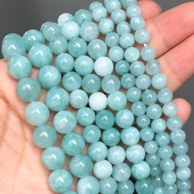 Natural Stone Dark Blue Chalcedony Jades Beads Round Loose Spacer Beads For Jewelry Making 4/6/8/10/12mm DIY Handmade Bracelets