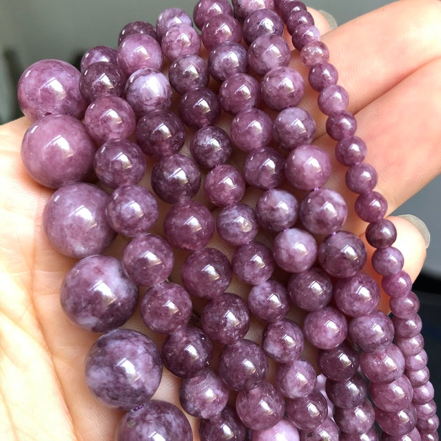 Natural Stone Dark Blue Chalcedony Jades Beads Round Loose Spacer Beads For Jewelry Making 4/6/8/10/12mm DIY Handmade Bracelets