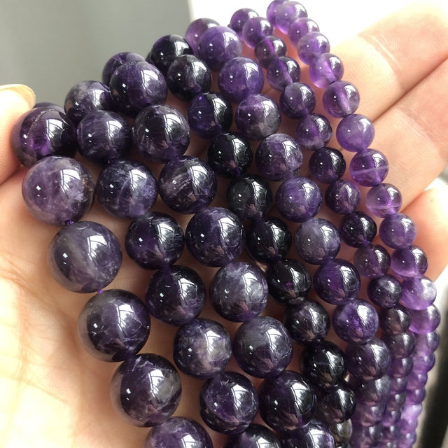 Natural Stone Dark Blue Chalcedony Jades Beads Round Loose Spacer Beads For Jewelry Making 4/6/8/10/12mm DIY Handmade Bracelets