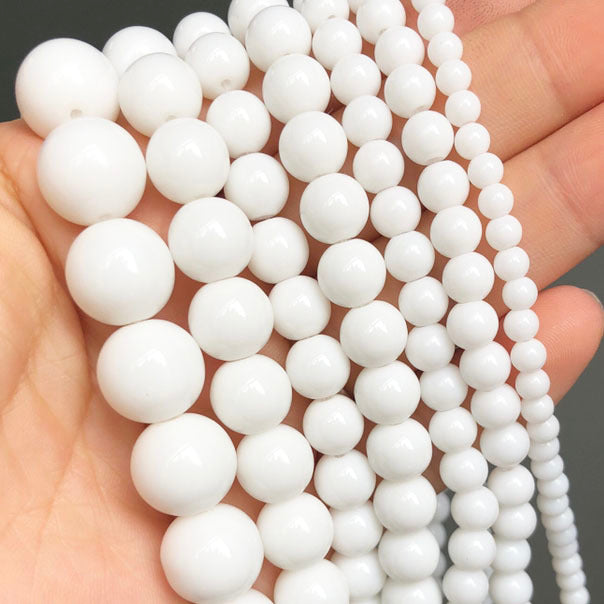 Natural Stone Dark Blue Chalcedony Jades Beads Round Loose Spacer Beads For Jewelry Making 4/6/8/10/12mm DIY Handmade Bracelets