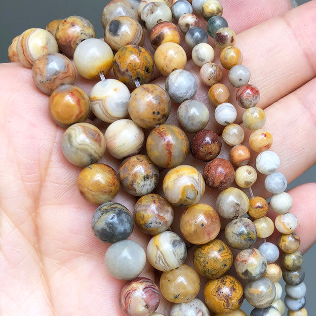 Natural Stone Beads Lapis Lazuli Round Loose Stone Beads For Jewelry Making DIY Bracelet Earrings Accessories 15'' 4/6/8/10/12mm
