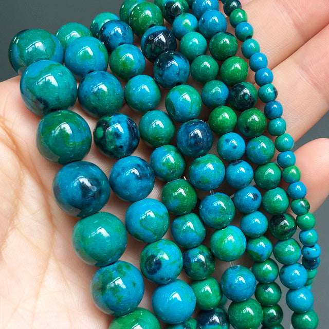 Natural Stone Beads Lapis Lazuli Round Loose Stone Beads For Jewelry Making DIY Bracelet Earrings Accessories 15'' 4/6/8/10/12mm