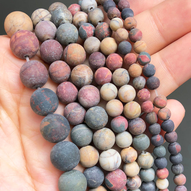 Natural Stone Beads Lapis Lazuli Round Loose Stone Beads For Jewelry Making DIY Bracelet Earrings Accessories 15'' 4/6/8/10/12mm