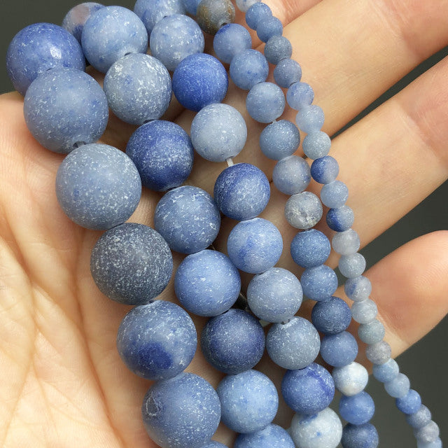 Natural Stone Beads Lapis Lazuli Round Loose Stone Beads For Jewelry Making DIY Bracelet Earrings Accessories 15'' 4/6/8/10/12mm