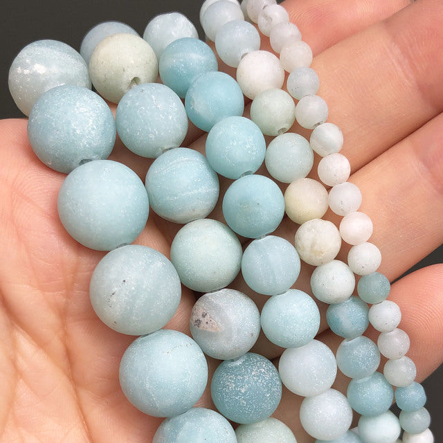 Natural Stone Beads Lapis Lazuli Round Loose Stone Beads For Jewelry Making DIY Bracelet Earrings Accessories 15'' 4/6/8/10/12mm