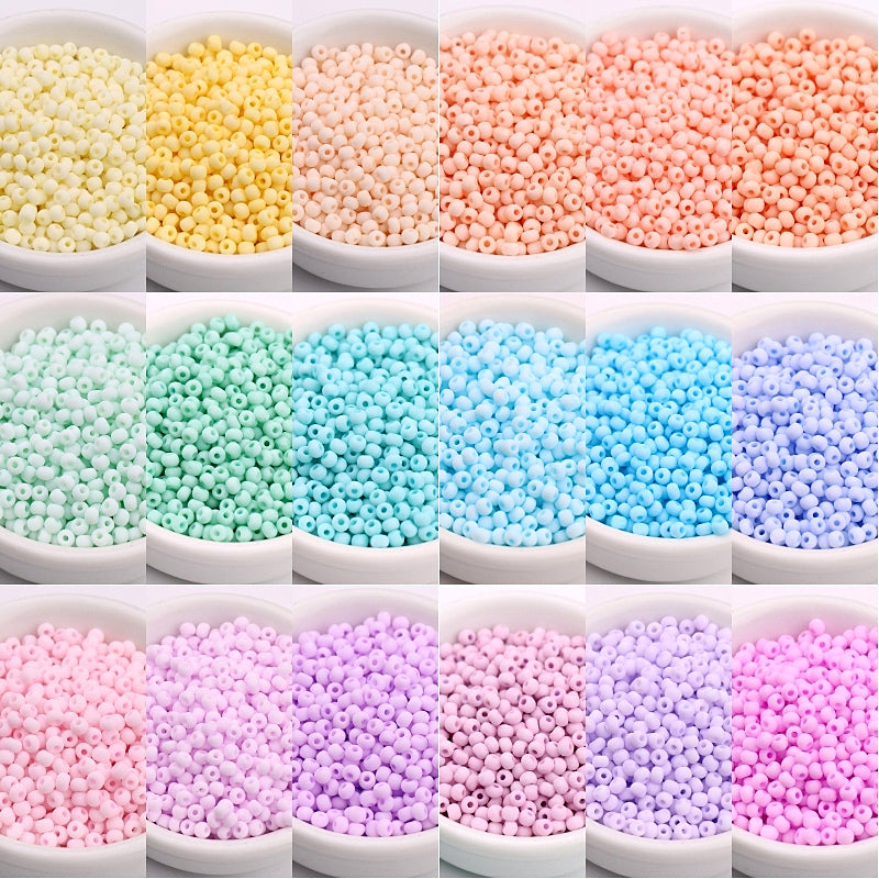 330Pcs/Bag 3mm Matte Macaroon Color Glass Seed Beads 8/0 Uniform Round Spacer Beads For DIY Handmade Jewelry Making Accessories