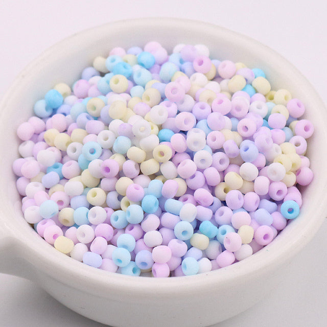 330Pcs/Bag 3mm Matte Macaroon Color Glass Seed Beads 8/0 Uniform Round Spacer Beads For DIY Handmade Jewelry Making Accessories