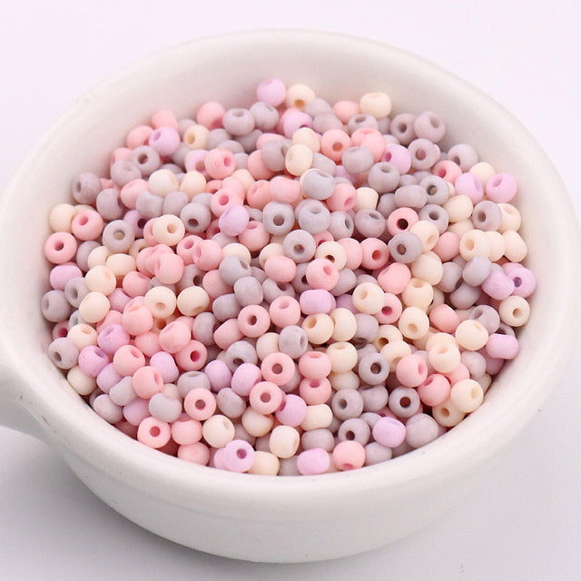330Pcs/Bag 3mm Matte Macaroon Color Glass Seed Beads 8/0 Uniform Round Spacer Beads For DIY Handmade Jewelry Making Accessories