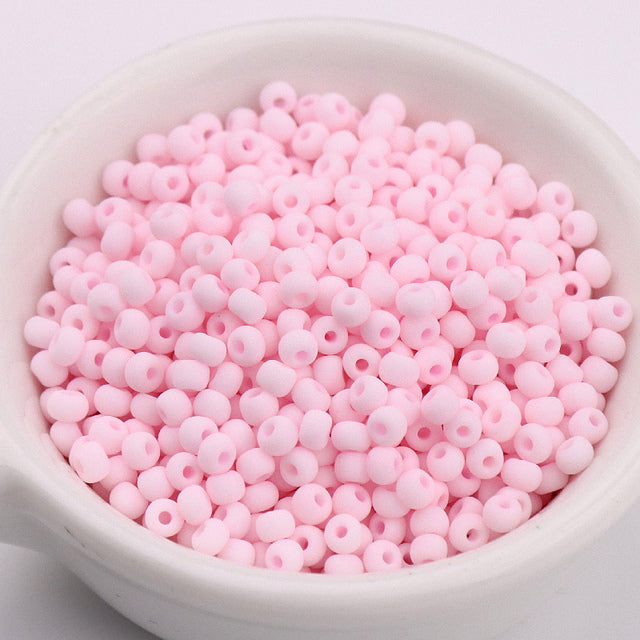 330Pcs/Bag 3mm Matte Macaroon Color Glass Seed Beads 8/0 Uniform Round Spacer Beads For DIY Handmade Jewelry Making Accessories