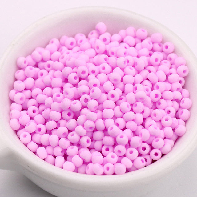 330Pcs/Bag 3mm Matte Macaroon Color Glass Seed Beads 8/0 Uniform Round Spacer Beads For DIY Handmade Jewelry Making Accessories