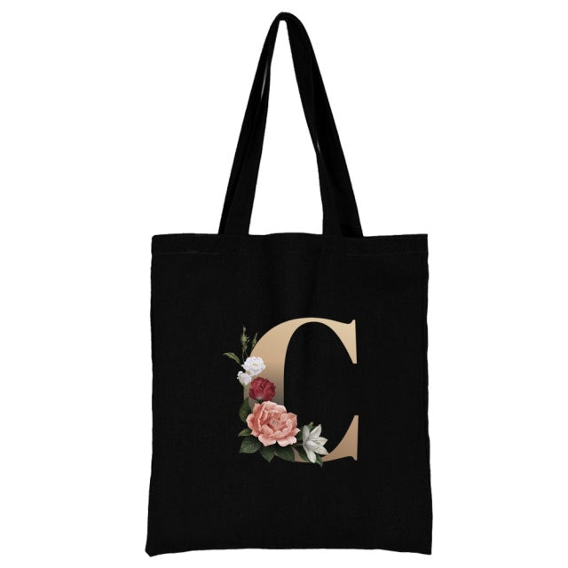 Ladies Shopping Bag All-match Letter Series Handbag Foldable Reusable Cloth Shopper Harajuku Style Bag Student Canvas Tote Bag