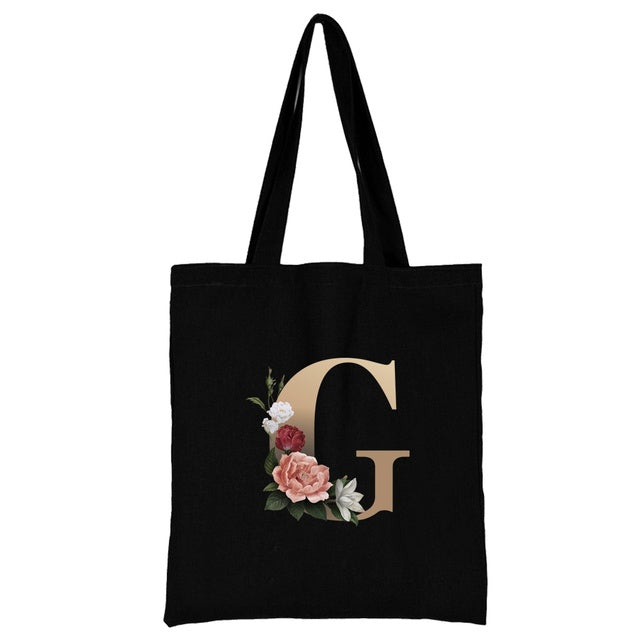 Ladies Shopping Bag All-match Letter Series Handbag Foldable Reusable Cloth Shopper Harajuku Style Bag Student Canvas Tote Bag