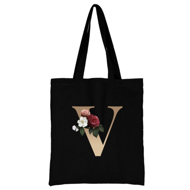 Ladies Shopping Bag All-match Letter Series Handbag Foldable Reusable Cloth Shopper Harajuku Style Bag Student Canvas Tote Bag