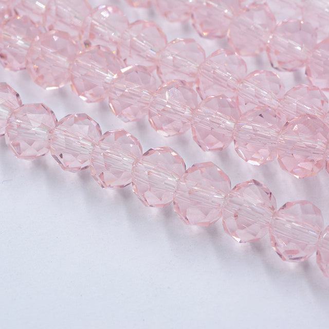 Bright Pink Multicolor 4/6mm Diameter Rondelle Faceted Crystal Glass Beads Quartz Charms Beads for Jewelry Making Accessories