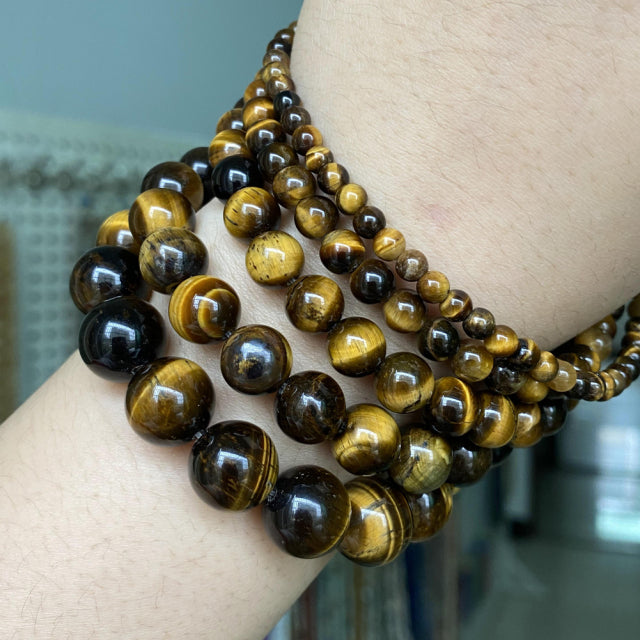 Natural Stone Beads 4-10mm Aquamarines Lava Opal Rose Quartzs Tiger Eye Moonstone Round Beads for Jewelry Making Diy Bracelet