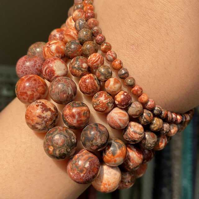 Natural Stone Beads 4-10mm Aquamarines Lava Opal Rose Quartzs Tiger Eye Moonstone Round Beads for Jewelry Making Diy Bracelet