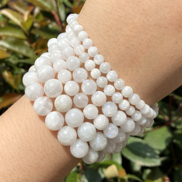 Natural Stone Beads 4-10mm Aquamarines Lava Opal Rose Quartzs Tiger Eye Moonstone Round Beads for Jewelry Making Diy Bracelet